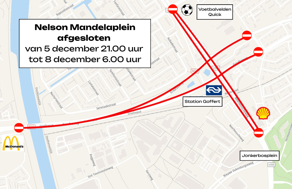 wegwerkzaamheden nelson mandelaplein